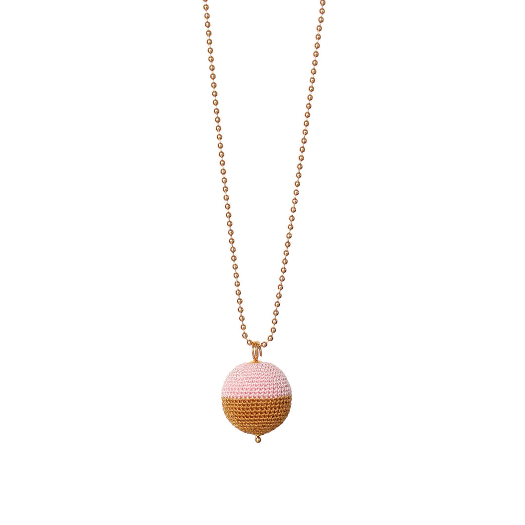 We love, sustainable jewellery. North/South Necklace, rose/bronze, gold chain. 