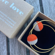 Load image into Gallery viewer, Orange/Beige Earring