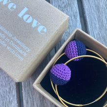 Load image into Gallery viewer, Navy/Purple Earring