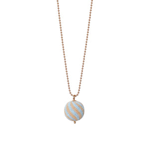 We love, sustainable jewellery. Stripe Necklace, frost/apricot, gold chain. We Love halskæde, frost/apricot striber, håndlavet smykke, stribet halskæde, We Love smykker; We Love Jewellery