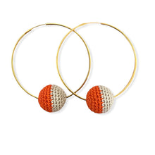 Load image into Gallery viewer, Orange/Beige Earring
