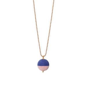 We love, sustainable jewellery. North/South Necklace, blue and rose, gold chain. 